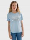 Dievčenské tričko s veľkou potlačou s logom BIG STAR modré  ONEIDASKA 401